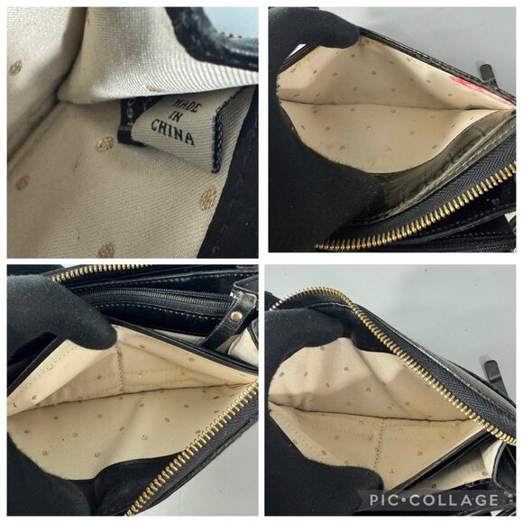 Kate Spade New York Croc-Print Green Patent Leather Zip-Around Long Wallet - Picture 10 of 13